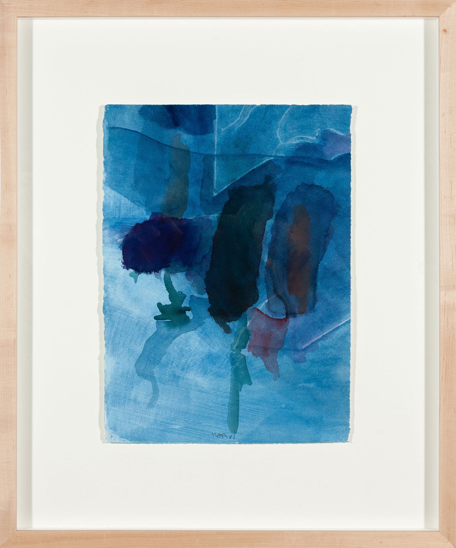 Jack Roth "Untitled No. 1," Original 1981 watercolor on paper.: Jack Roth (1927–2004) was an American painter and mathematician associated with Color Field painting. He studied with Mark Rothko and Clyfford Still and was included in the 1954 Younger American Pai