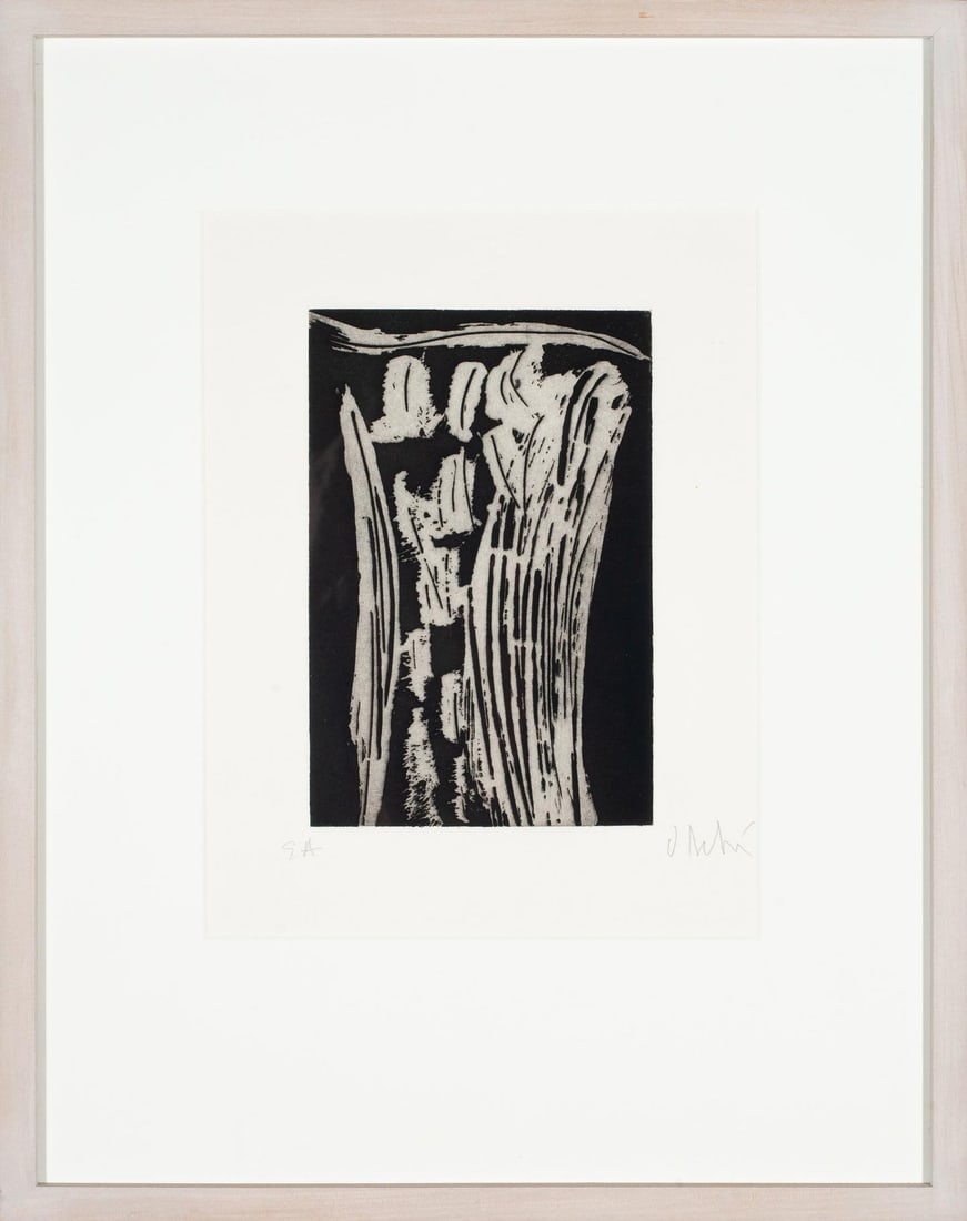 Original 1990 etching, "Signe personnage," by Olivier Debré (1 of 4)