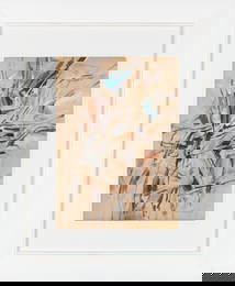 Original 1957 untitled watercolor painting by Perle Fine