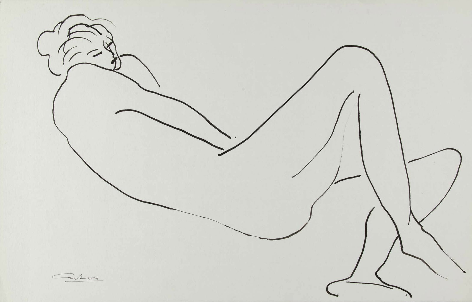 Norman Carton, Nude Study (6), Original ink on paper, Signed: Norman Carton (Ukrainian-American, 1908–1980) was an Abstract Expressionist painter whose work is held in major museum collections including the Metropolitan Museum of Art and the Whitney Museum of 
