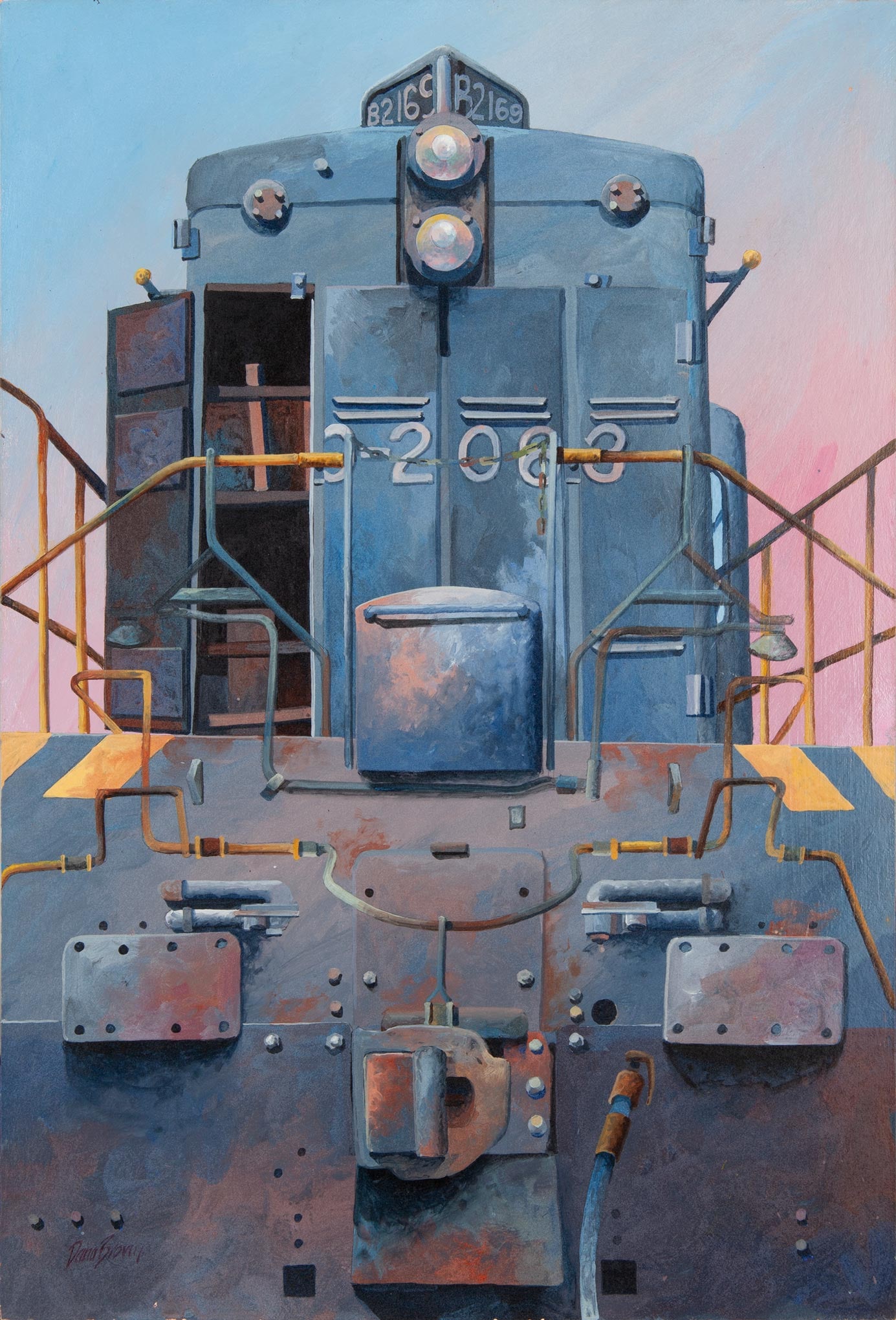 Dana Brown, B2169, Original gouache on canvas panel, c. 2015, Signed (1 of 9)