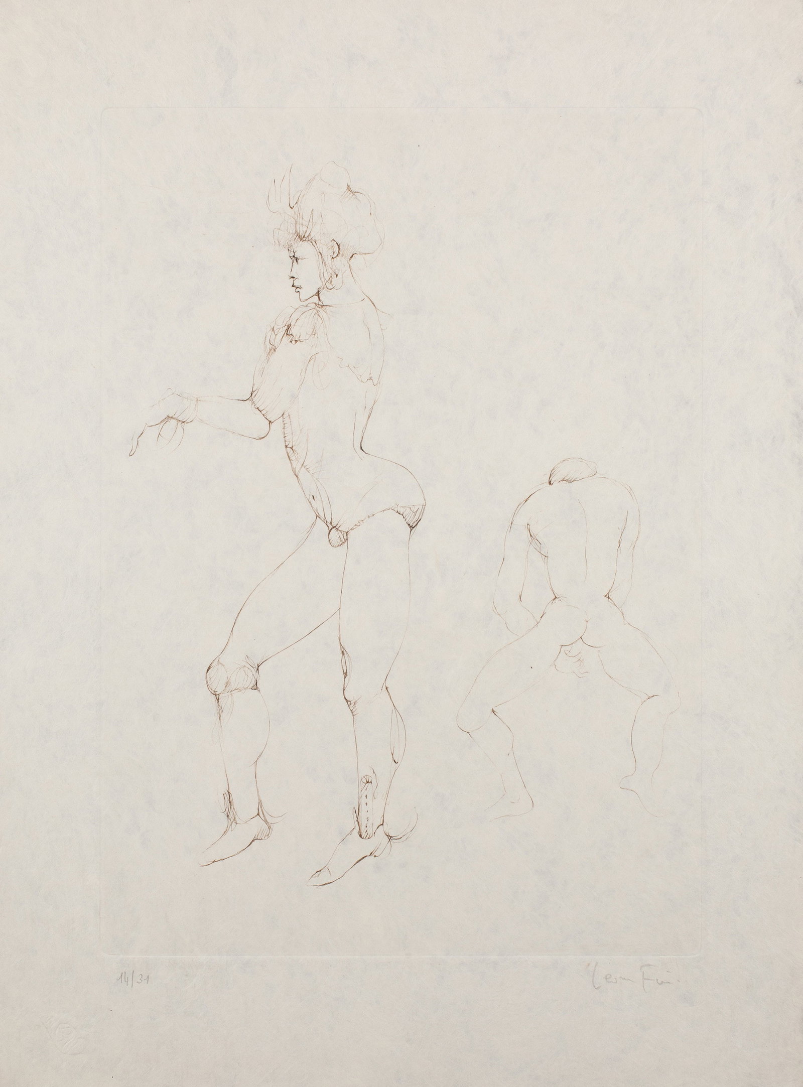 Leonor Fini, Les Elus De La Nuit (5B), 1986, Etching on Japan rice paper, Edition 14/31, Signed (1 of 3)