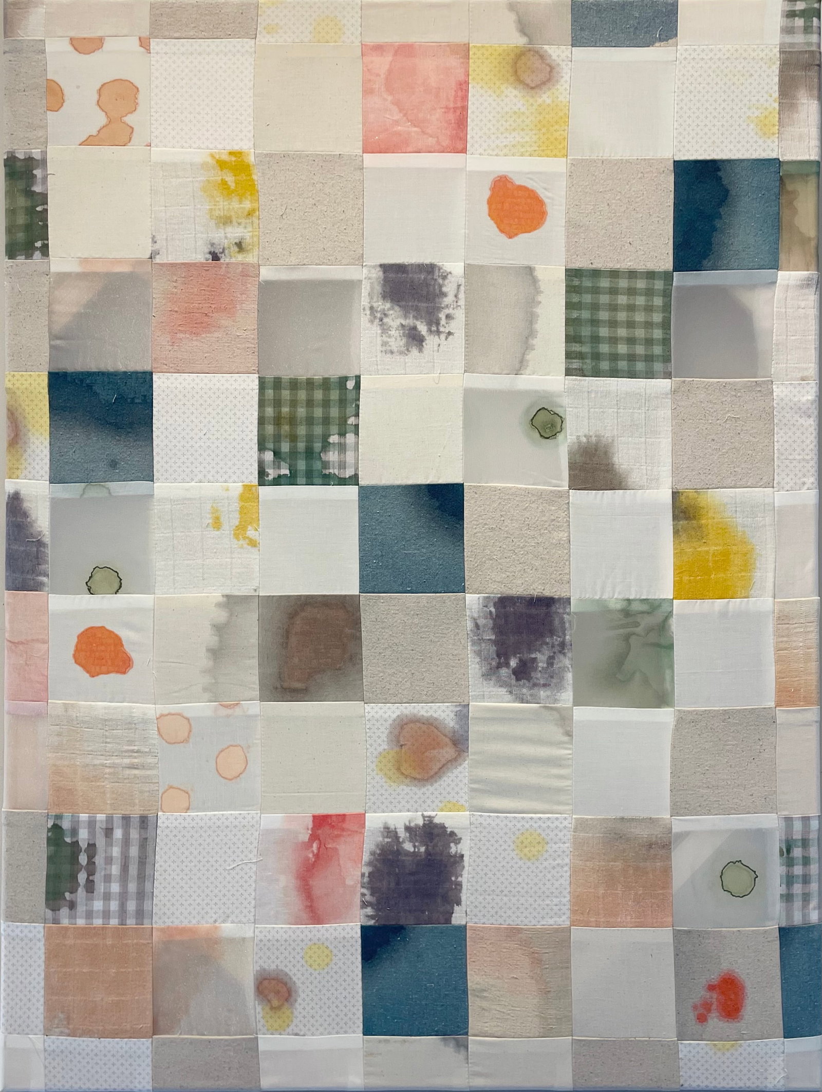 Hannah Reeves, Spot History No. 2, 2021, Original fiber art: Hannah Reeves (American, b.1981) is a painter and textile-based artist whose work engages material and process through layered surfaces. She received her BFA and MFA from the University of Missouri an