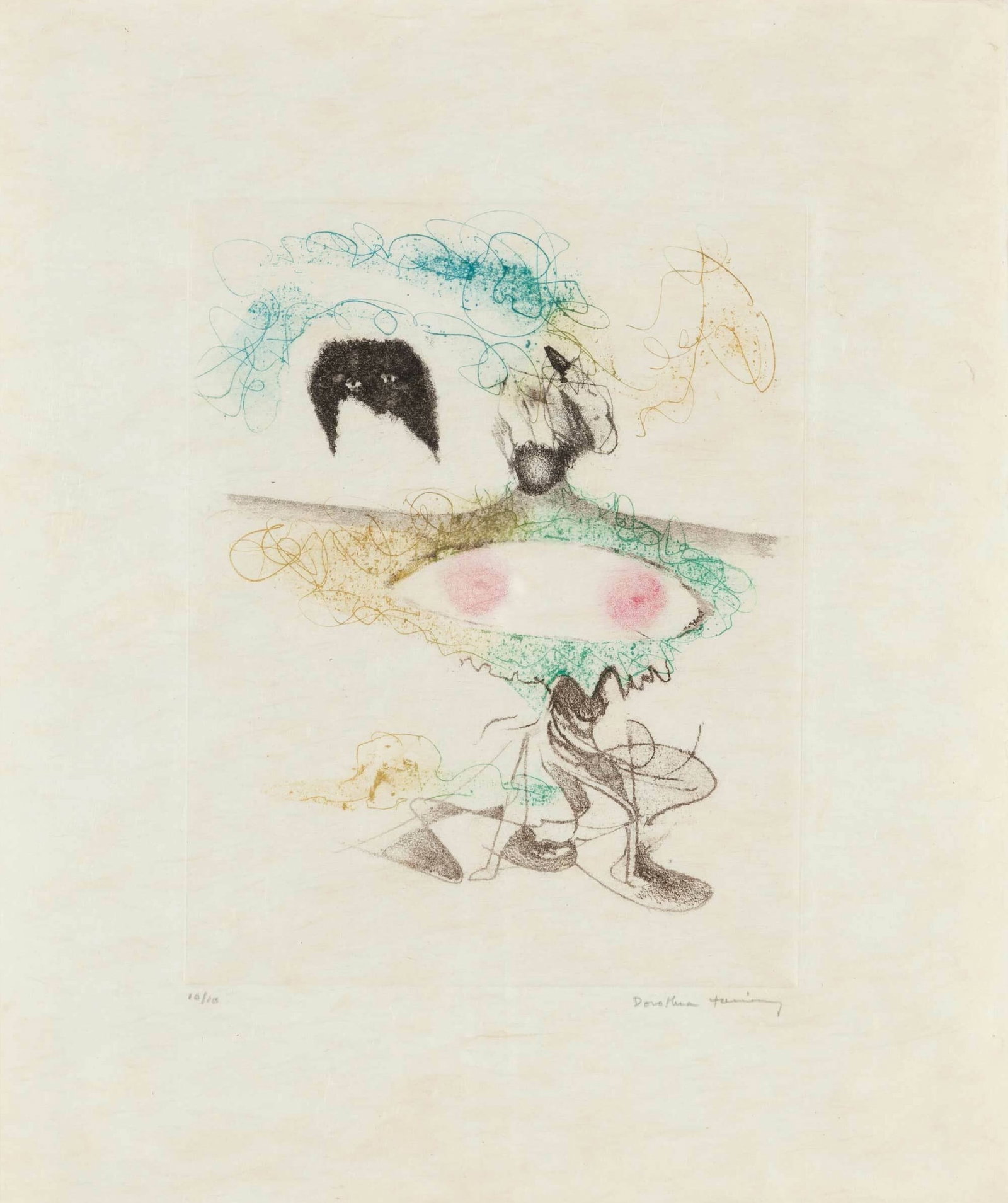 Dorothea Tanning, Personne No. 1, 1962, Color etching on Japan paper, Edition 10/10, Signed, Framed (1 of 5)