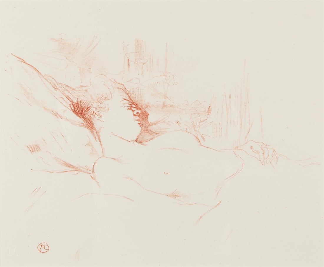 Henri de Toulouse-Lautrec, Le Sommeil, 1948, Lithograph on paper, Edition 166/740, Stamped in the: Henri de Toulouse-Lautrec (French, 1864-1901) was a prolific painter and illustrator known for his vivid depictions of Parisian nightlife and the characters that populated it. He became renowned for h