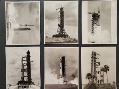 Skylab Vechile & Saturn V Rocket Offical NASA Photographs: A group of 6 black and white photographs of the Skylab 1 space vehicle and Saturn V rocket. Dated for Release 1973.