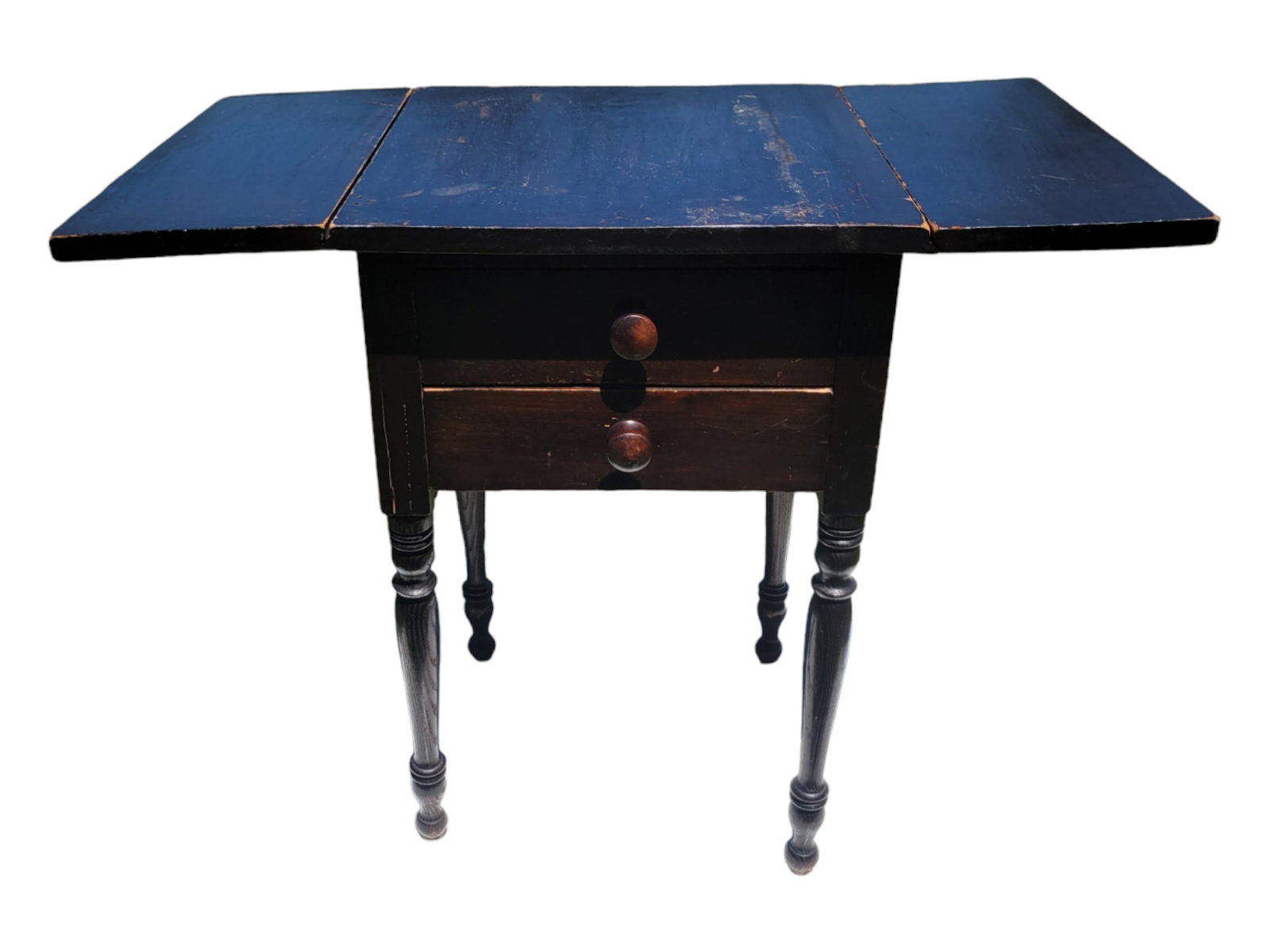 Small Antique Drop Leaf Table Ebonized (1 of 4)