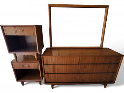 Mid Century Modern Bedroom Set Kroehler Furniture Walnut