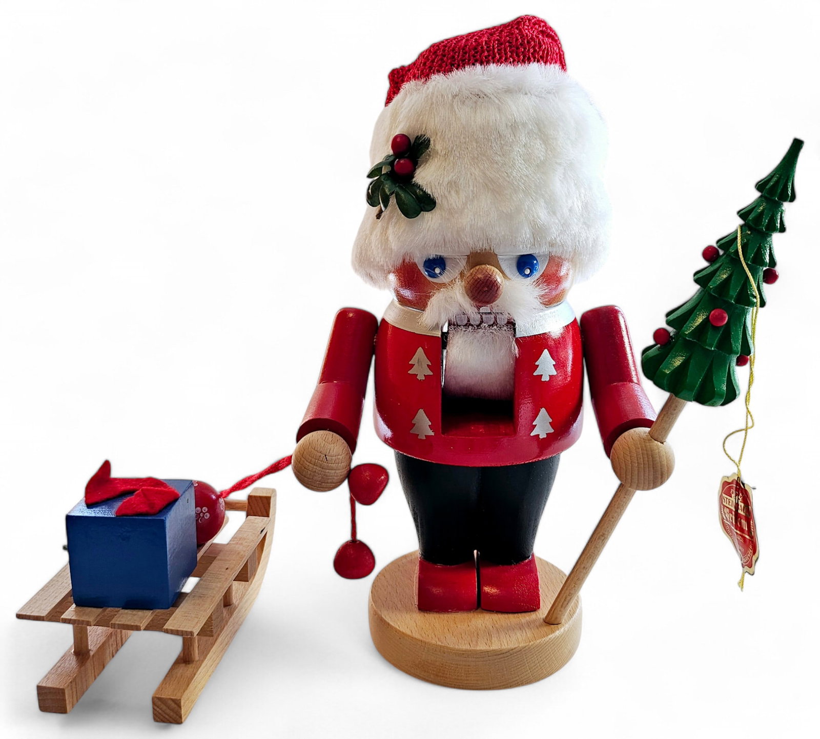 Steinbach Santa with Sleigh Wood Nutcracker: Steinbach Santa with Sleigh Wood Nutcracker