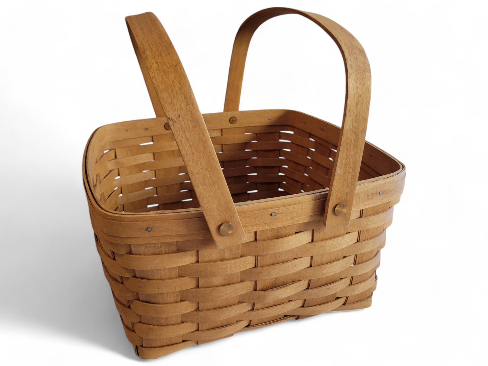 Large Double Handle Picnic Longaberger Basket: Large Double Handle Picnic Longaberger Basket. 12.5" Width x 6" Height