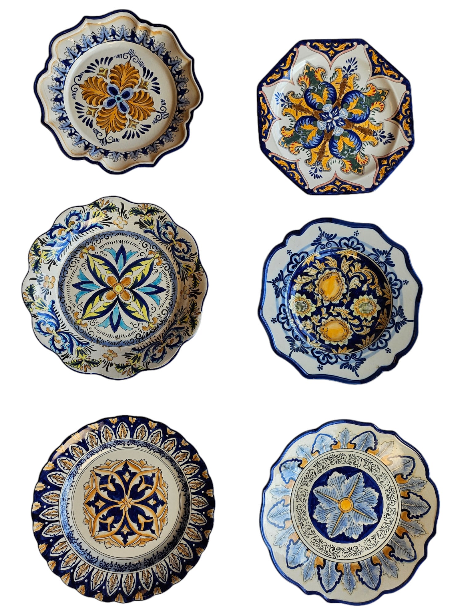 Godinger & Co Set of 6 Italian Hand Painted Plates: Godinger & Co Set of 6 Italian Hand Painted Plates