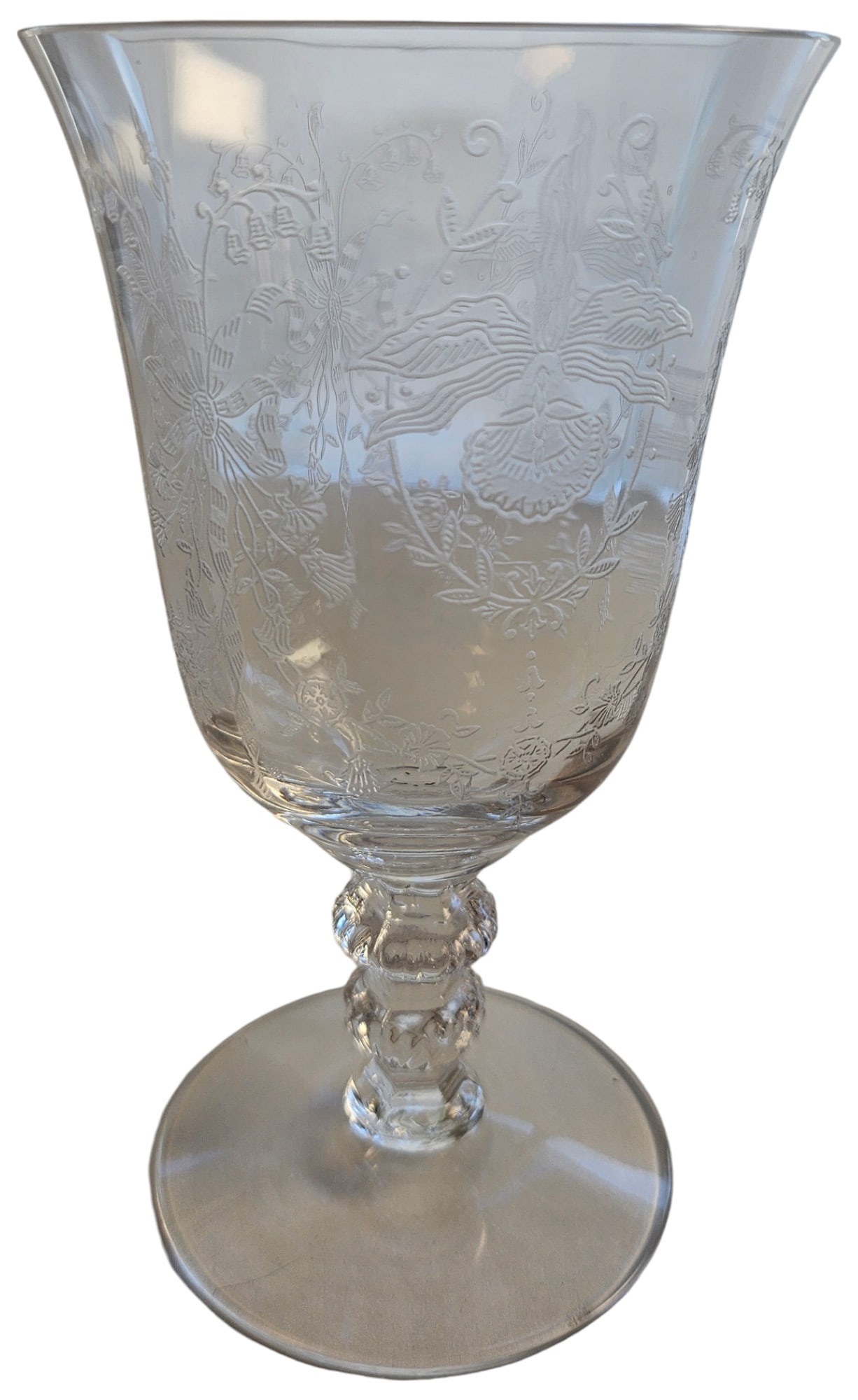 Heisey Orchid Etched Crystal Iced Tea / Water Goblets Set of 16: Heisey Orchid Etched Crystal Iced Tea / Water Goblets Set of 16