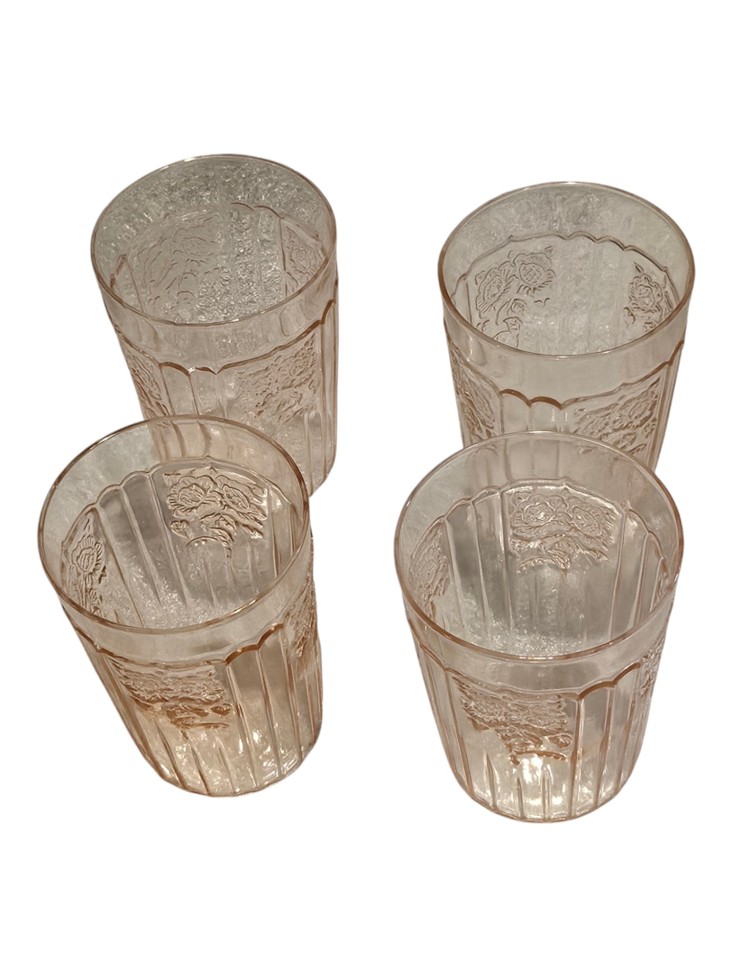 Vintage Pink Mayfair Set of 4 Glasses: Vintage Pink Mayfair Set of 4 Glasses
