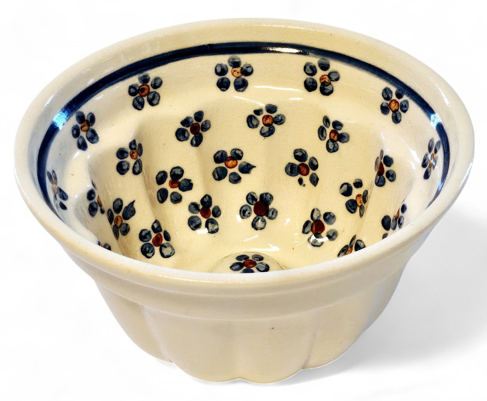 Polish Pottery Petite Floral Bundt Dish (1 of 3)