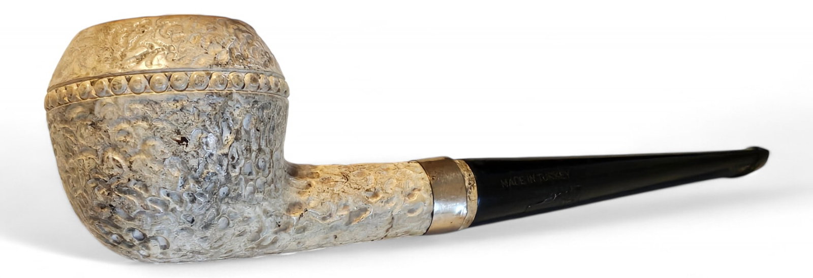 Meerschaum Pipe Made In Turkey Rolled Gold Connector: Meerschaum Pipe Made In Turkey Rolled Gold Connector Length 6"