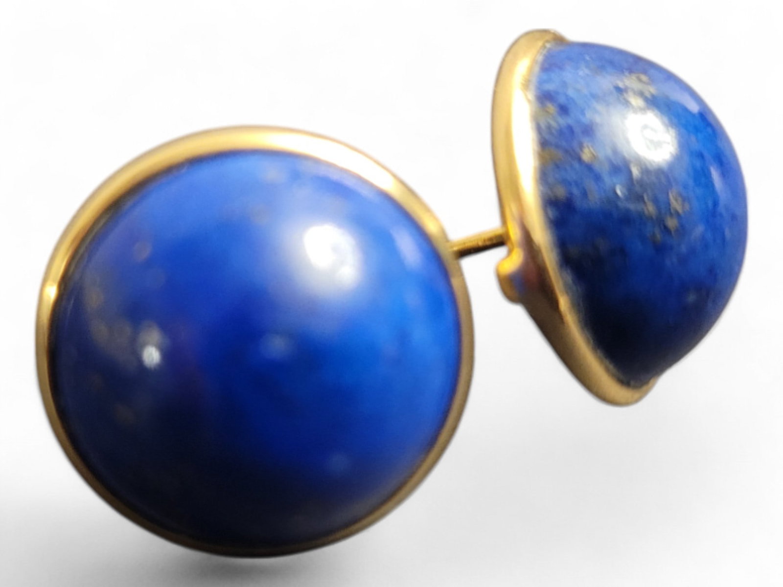 Lapiz Lazul 18kt Yellow Gold Stud Earrings 6.2 Gr (1 of 4)