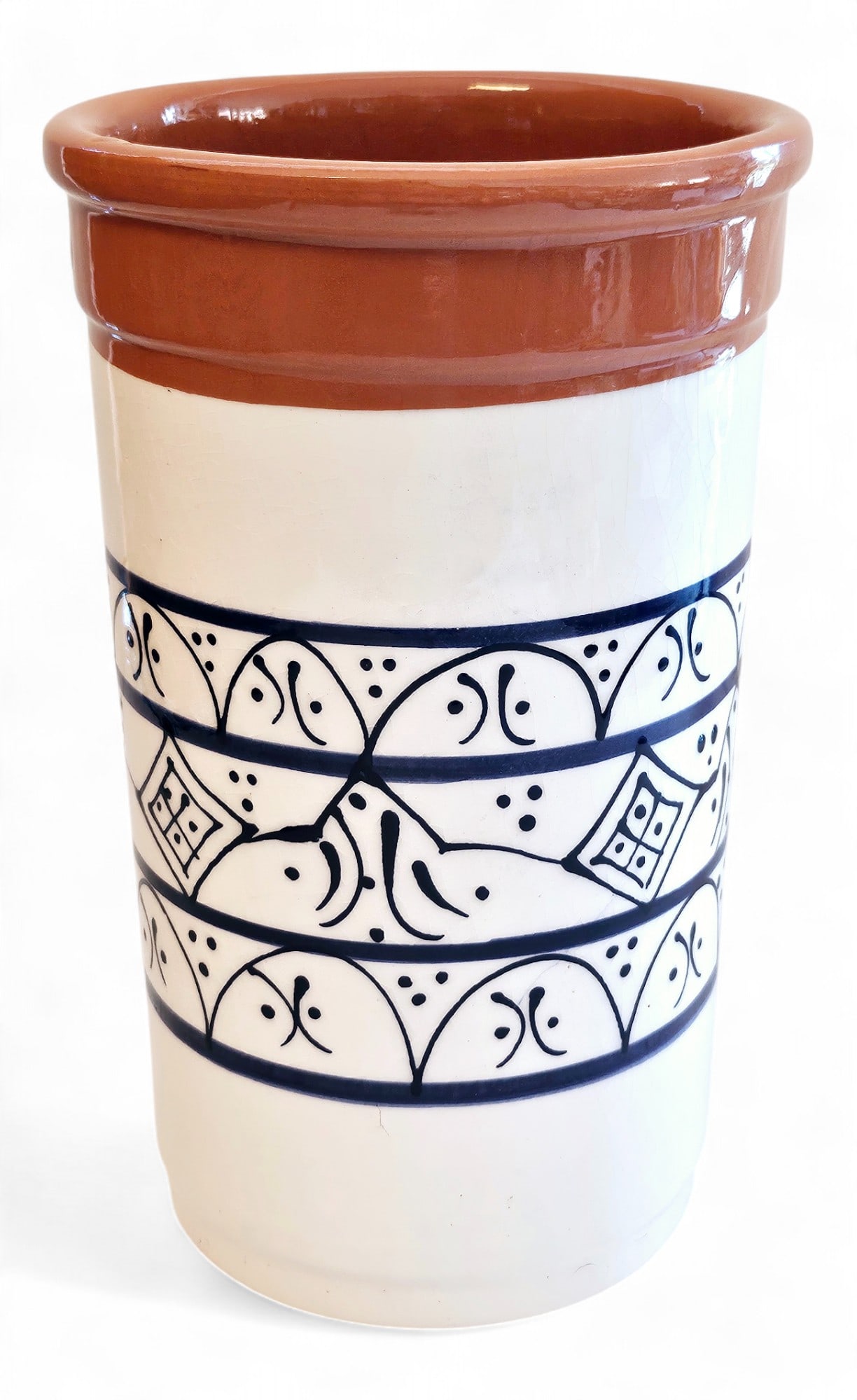Utensil Holder Made In Spain: Utensil Holder Made In Spain in a type of glazed finish.