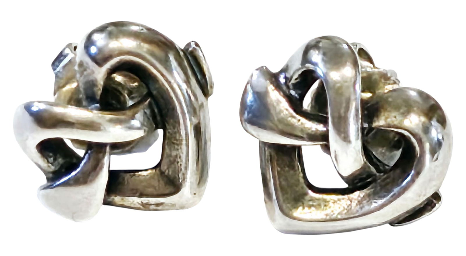 Sterling Silver James Avery Heart Knot Stud Earrings (1 of 3)