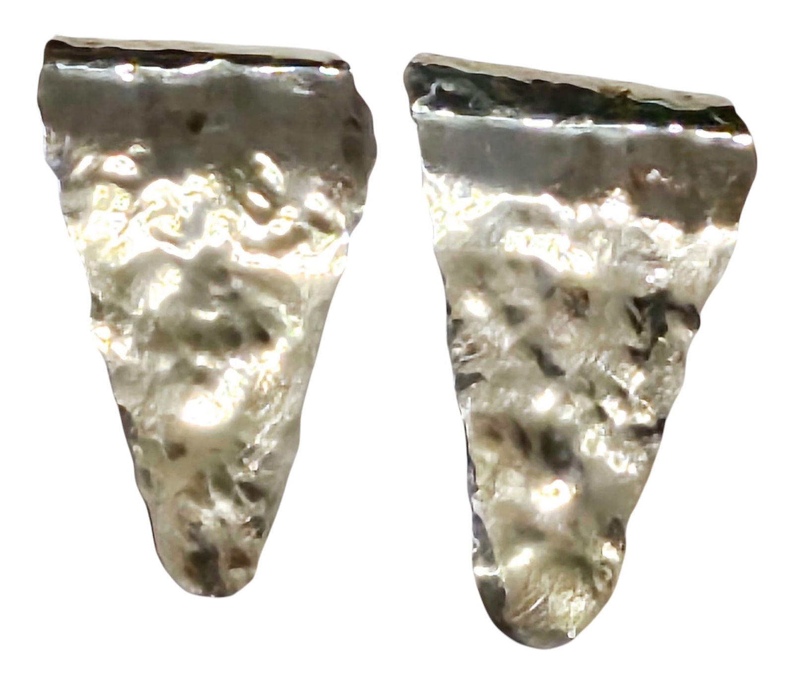 Sterling Silver Hammered Modernist Earrings (1 of 2)