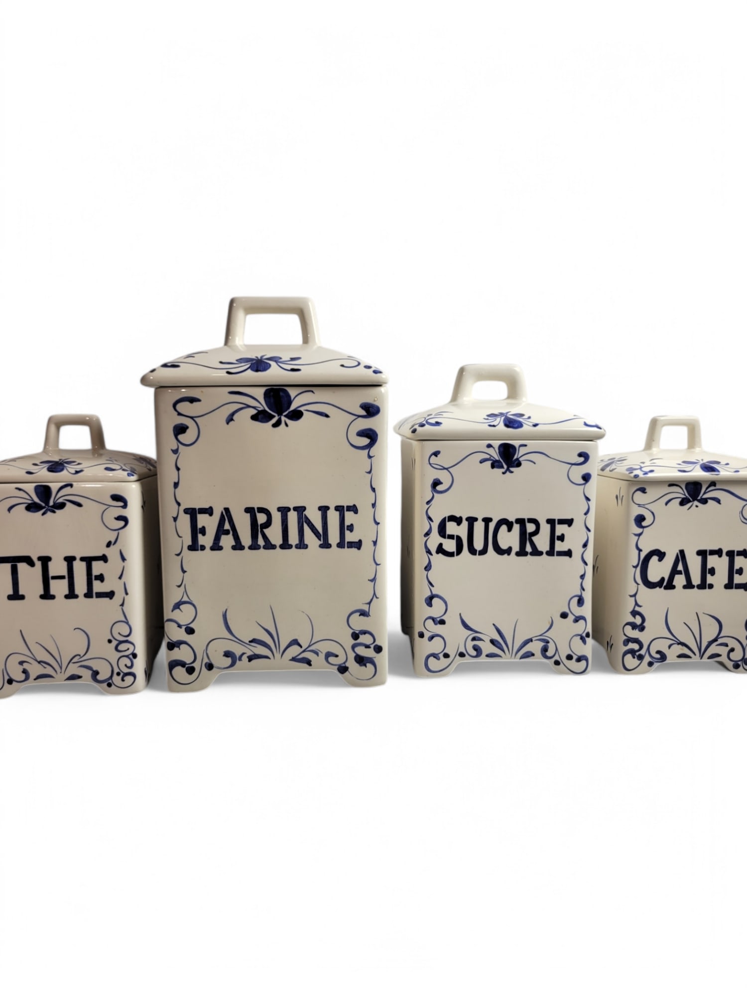 French Canister Set, French Country Blue Jay Willfred Andrea by Sadek (1 of 4)