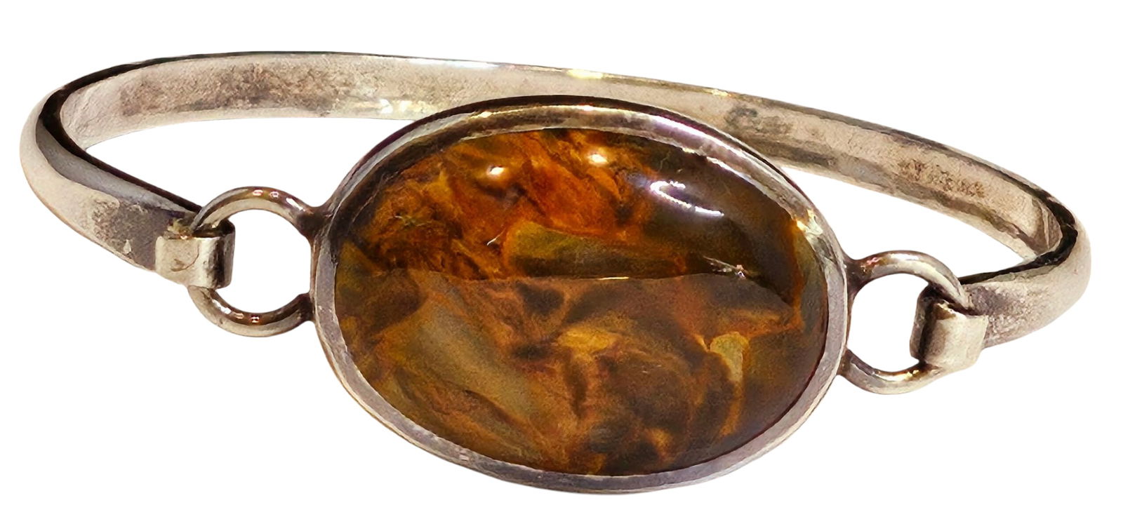 Sterling Silver Bangle w/ Unidentified Stone (1 of 3)