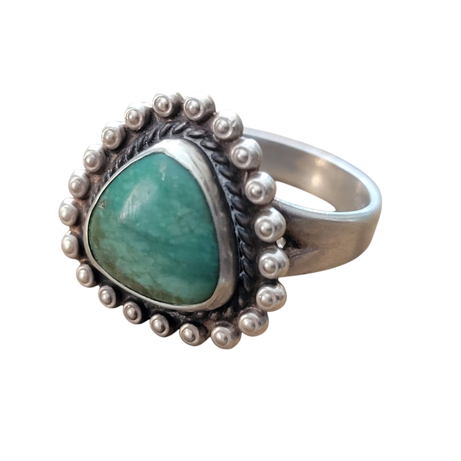 Sterling Silver Native American Turquoise Ring Size 6.75: Sterling Silver Native American Turquoise Ring Size 6.75. It is signed and stamped on the inside.