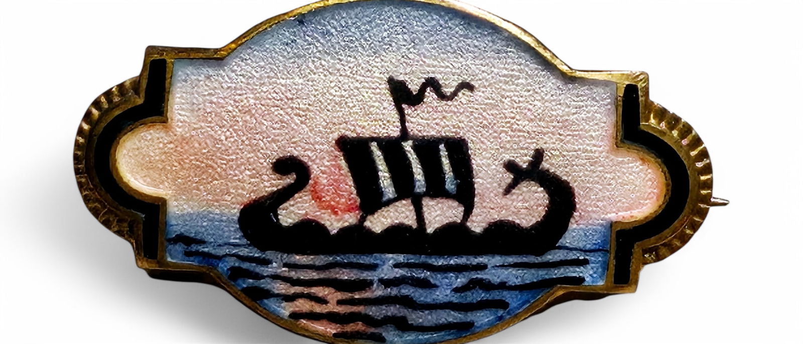 Vintage Norwegian Viking Ship Brooch Aksel Holmsen (1 of 2)
