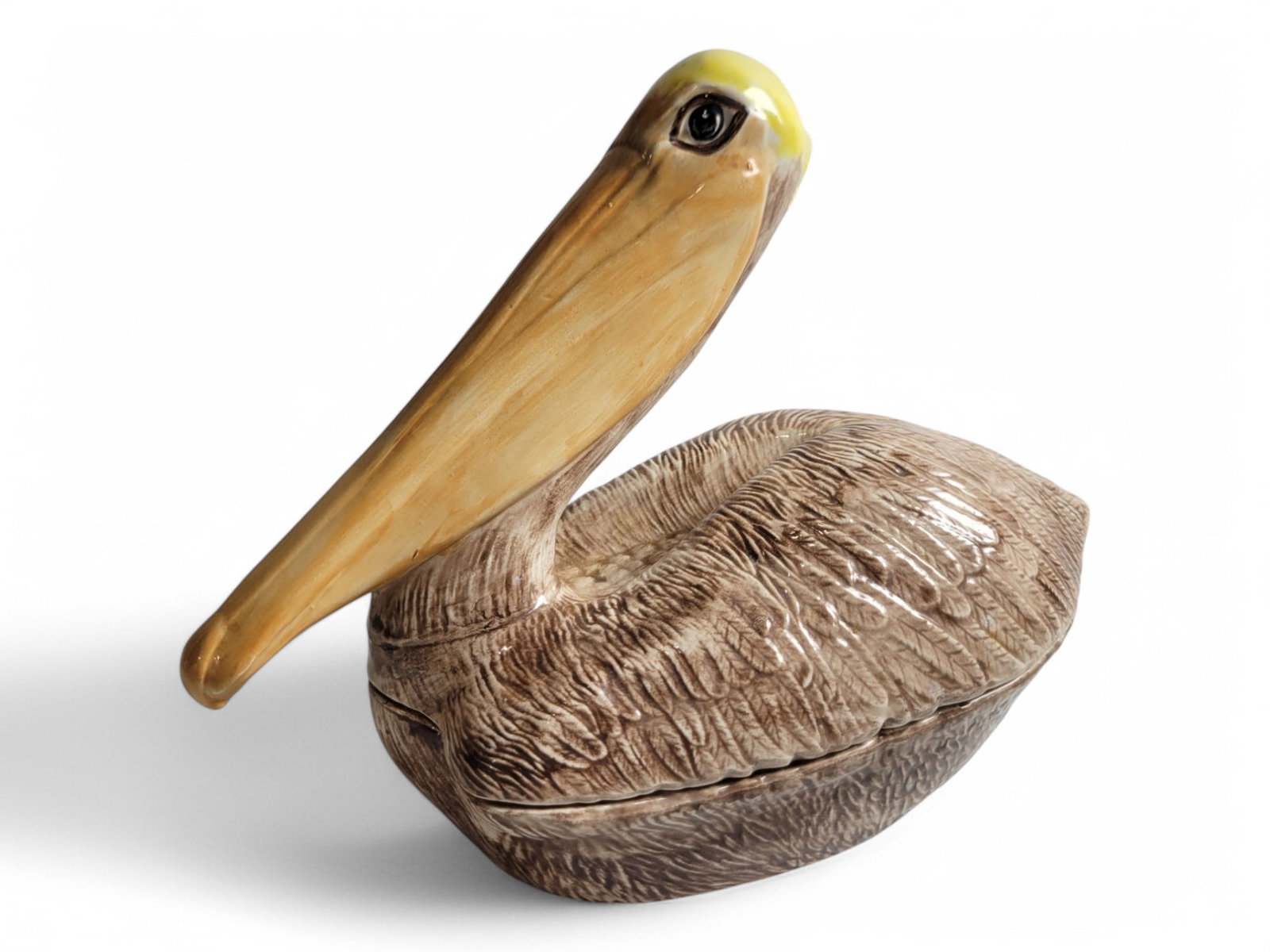 Pelican Lidded Dish Coastal Decor: Pelican Lidded Dish Coastal Decor. Signed Kay on the bottom
