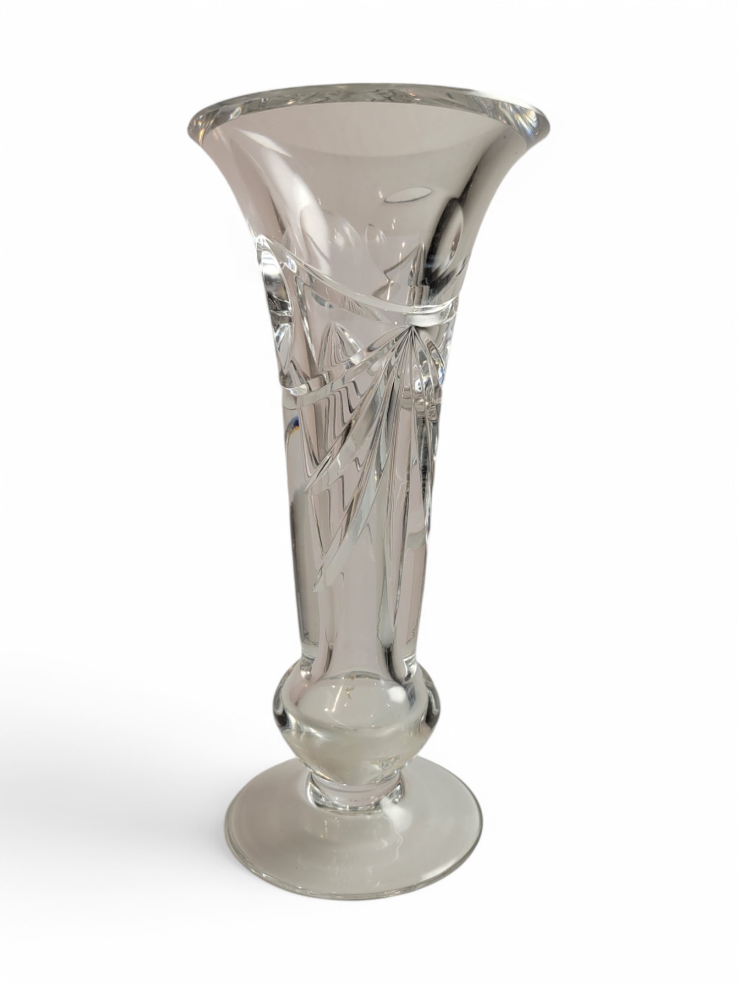 Art Deco Vase Lead Cut Crystal (1 of 3)