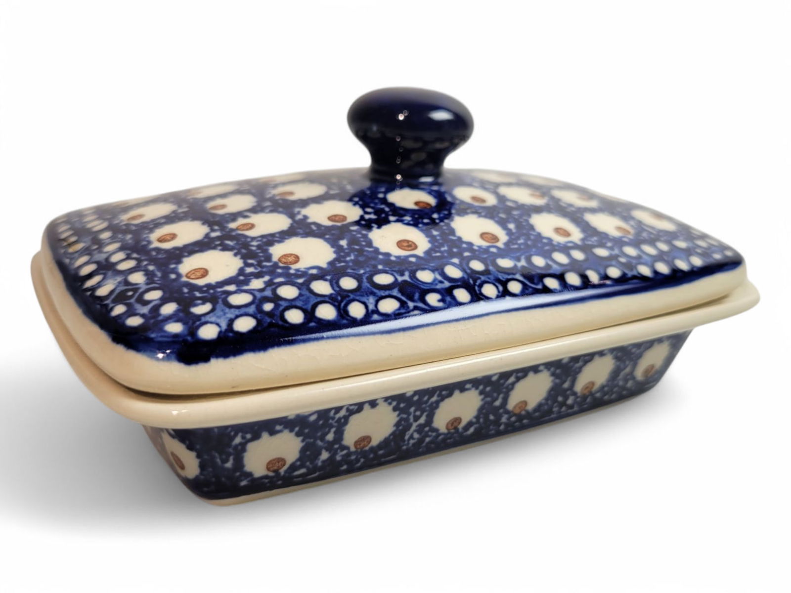 Polish Pottery Lidded Butter Dish (1 of 4)