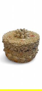 Handcrafted Shell Box: Handcrafted Shell Box Height 6.5" Width 9"