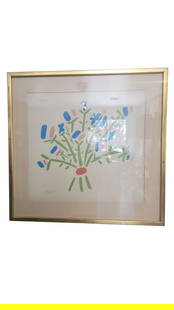 Le Bouquet Lithograph Pablo Picasso: Le Bouquet Lithograph Pablo Picasso. It is behind glass , does show some water mark on bottom of litho.