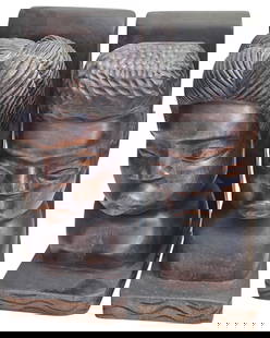 African Hand Carved Tribal Bookends: African Hand Carved Tribal Bookends.