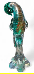 Murano Parrot Art Glass Bird Sculpture