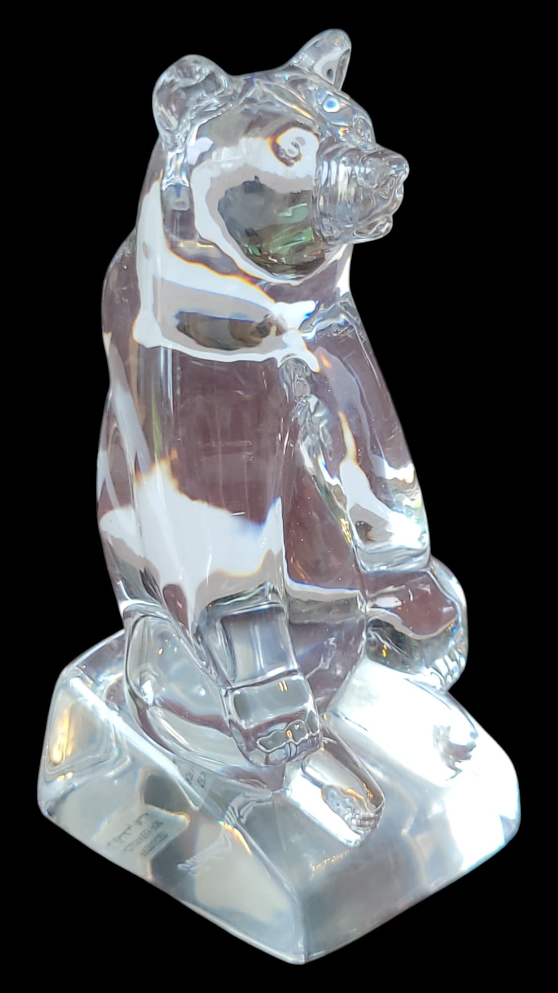 Hadeland Glasssverk of Norway Crystal Sitting Bear Paperweight: Hadeland Glasssverk of Norway Crystal Sitting Bear Paperweight