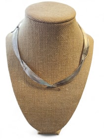 Silver Seasons - Michael Michaud - Eucalyptus Long Leaf Collar in Antiqued Sterling Silver 37 Grams