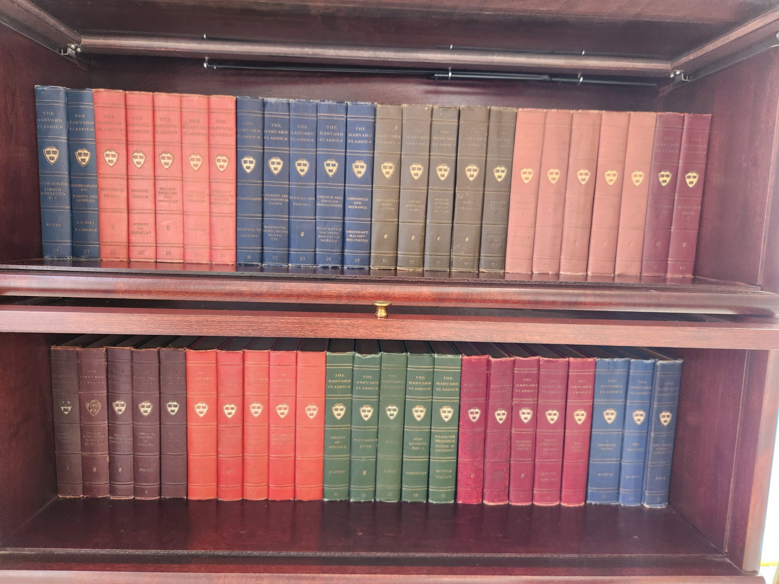 The Harvard Classics: Renaissance Edition [Vols. 1 - 50]; "Dr. Eliot's Five-Foot Shelf Of Books: The Harvard Classics: Renaissance Edition [Vols. 1 - 50]; "Dr. Eliot's Five-Foot Shelf Of Books New York, NY: P. F. Collier, 1910. First Edition, Renaissance. Ten different color cloth with five raise