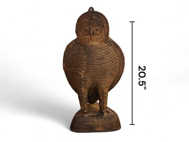 Indian Dhokra Owl Statue Bronze