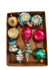 Group of Early 1900's Mercury Glass Ornaments