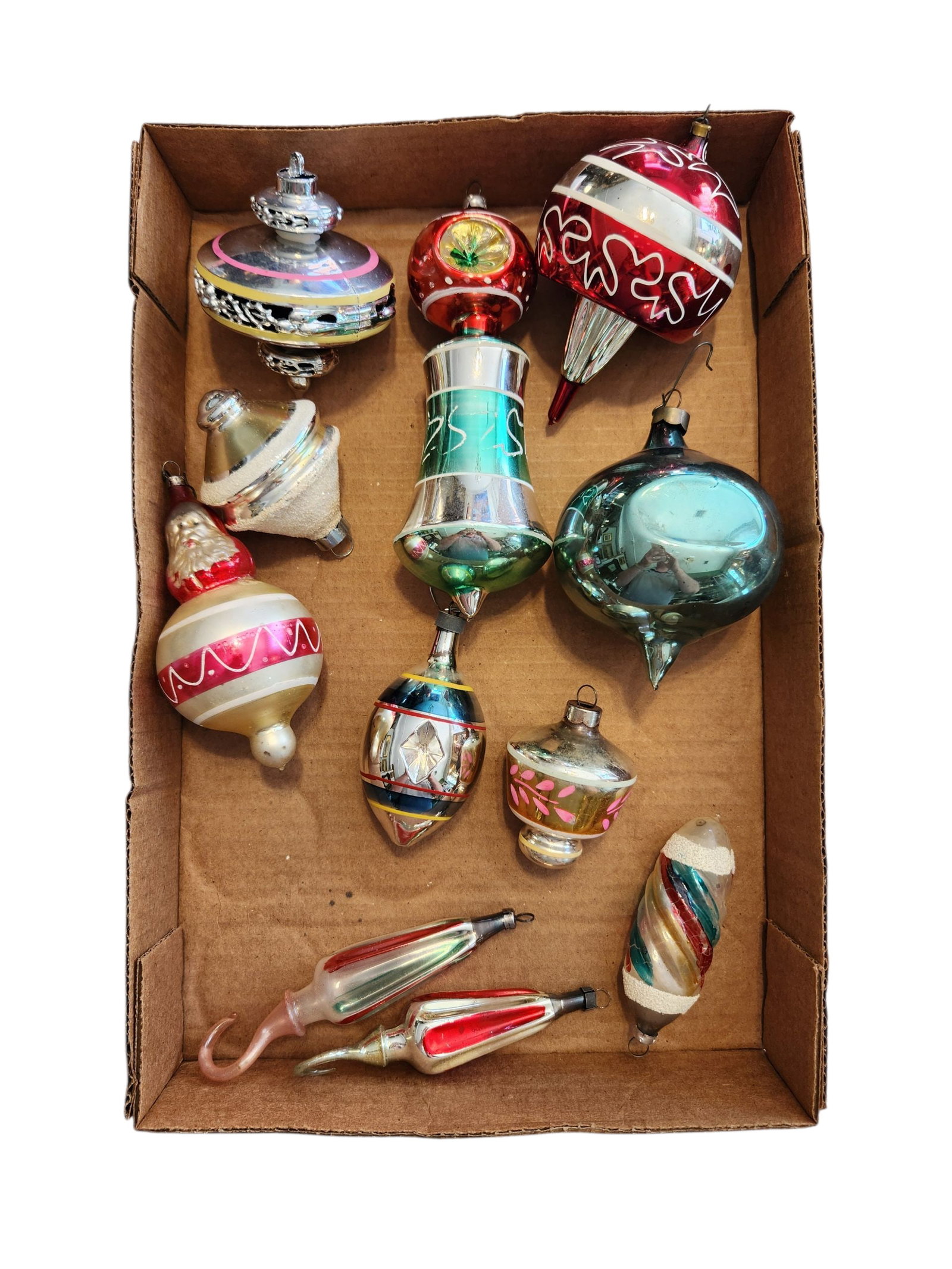 Group of Early 1900's Mercury Glass Ornaments: Group of Early 1900's Mercury Glass Ornaments, group of 12