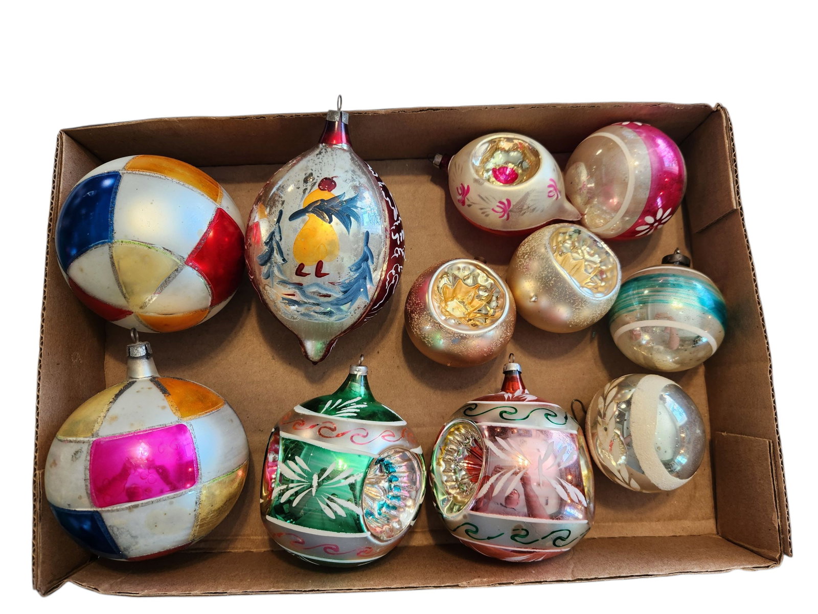 Group of Early 1900's Mercury Glass Ornaments: Group of Early 1900's Mercury Glass Ornaments, group of 11