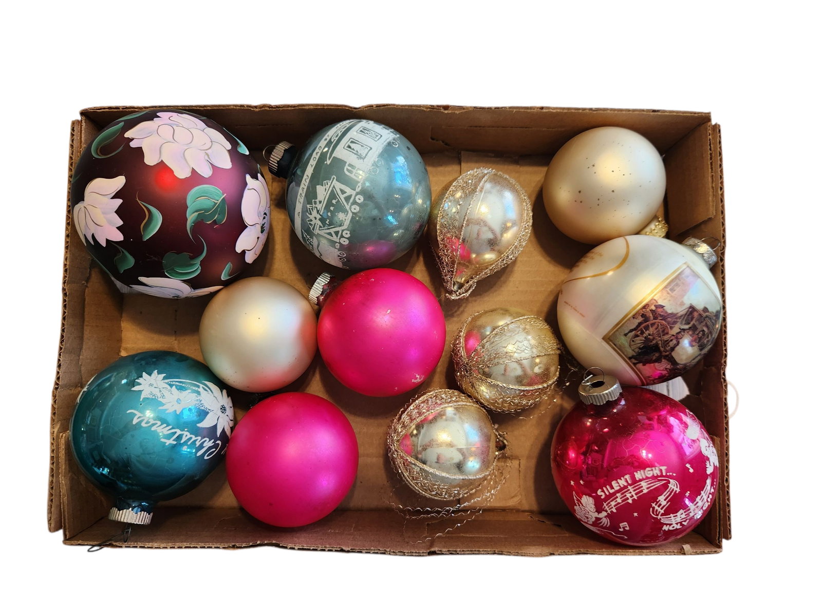 Group of Early Christmas Glass Ornaments: Group of Early Christmas Glass Ornaments