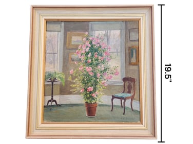 Still Life Painting of Rose, signed Clara Burbank