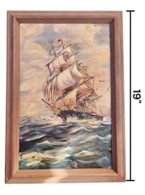 The Bregate Ship Oil Painting, 1941 Signed