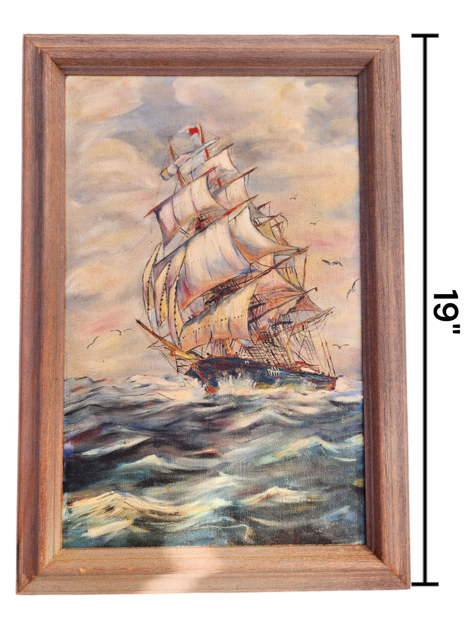 The Bregate Ship Oil Painting, 1941 Signed: The Bergate Ship Oil Painting, 1941 Signed. Framed and a description on the back presented to Edna! Height 19" Width 13"