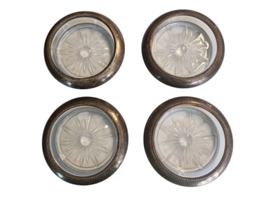 Set of sterling silver coasters, Frank Whiting & Co