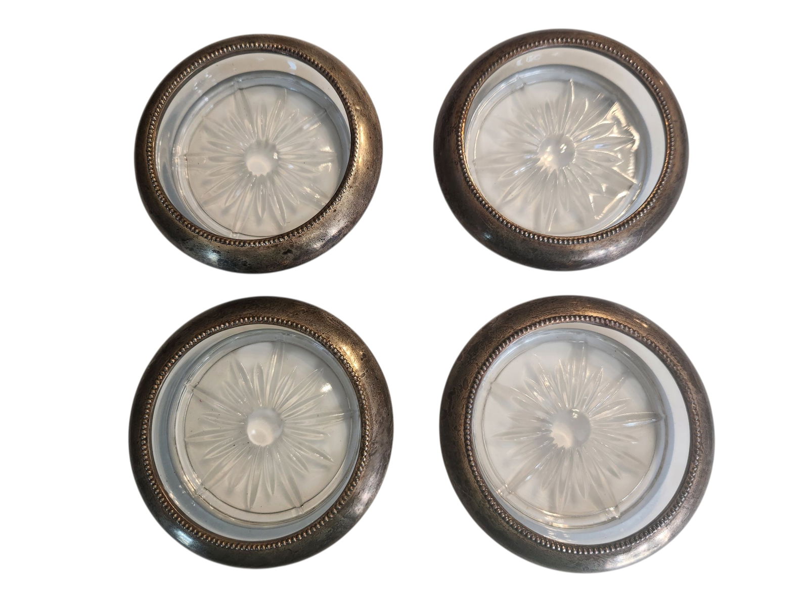 Set of sterling silver coasters, Frank Whiting & Co: Set of sterling silver coasters, Frank Whiting & Co.