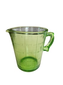 Vintage Large Uranium Glass Measuring Cup
