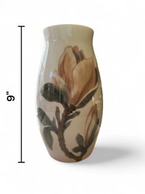 Bing & Grondahl Porcelain Vase Hand Painted Magnolia Tree Blossoms