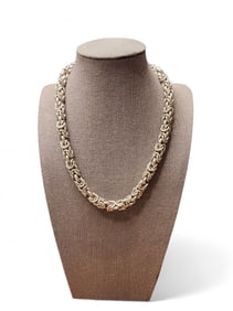 Sterling Silver Byzantine Necklace, 56.2 Grams